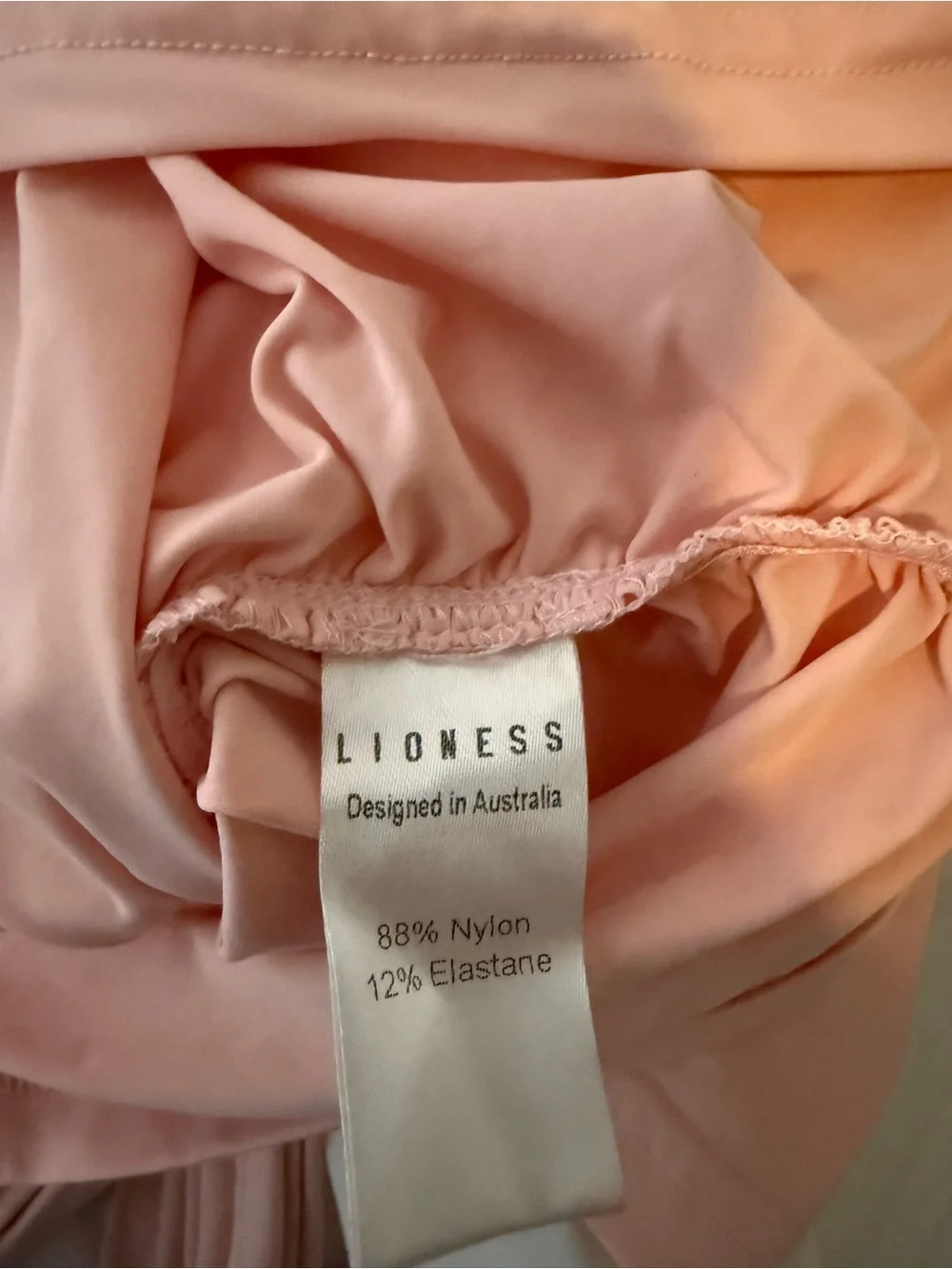 Lioness Glory Mini Dress Blush Pink Ruched Long Sleeve Mesh NWT Size M Barbie